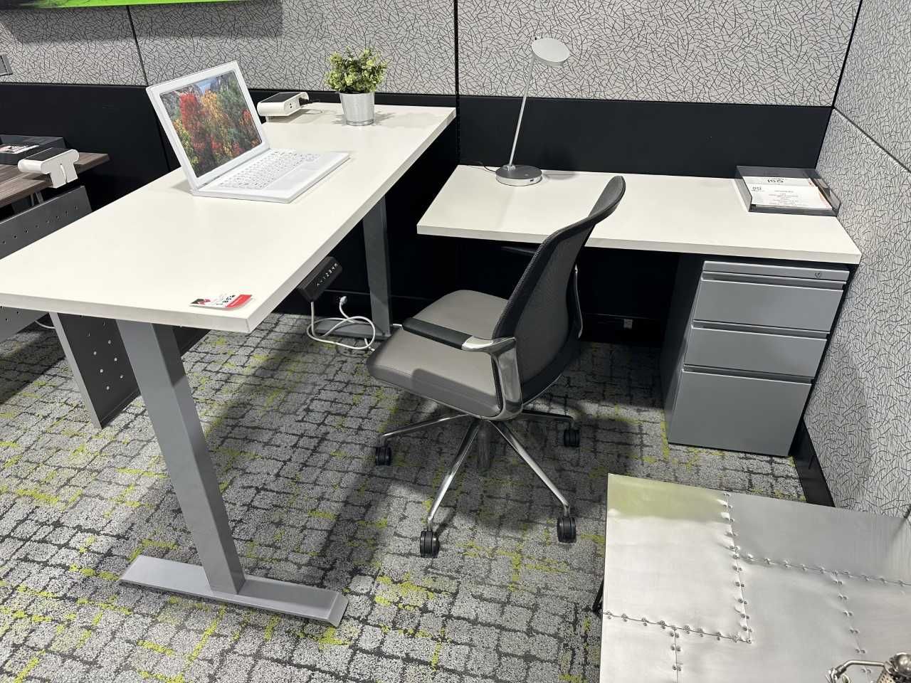 L-Shaped Sit Stand Desk