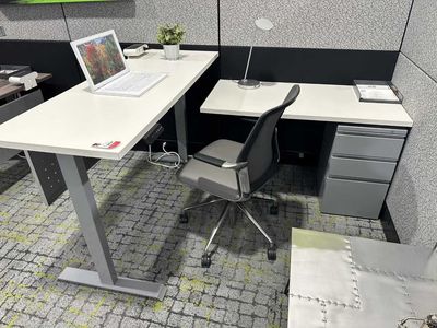 L-Shaped Sit Stand Desk