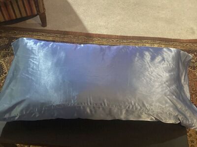 2 Bliss Silk Satin Pillow Cases Blue King Size