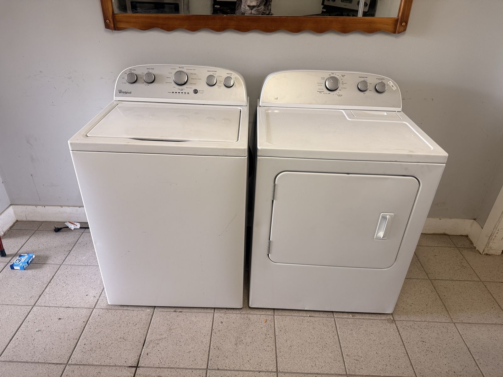 Whirlpool White Top Load Washer & Electric Dryer Set