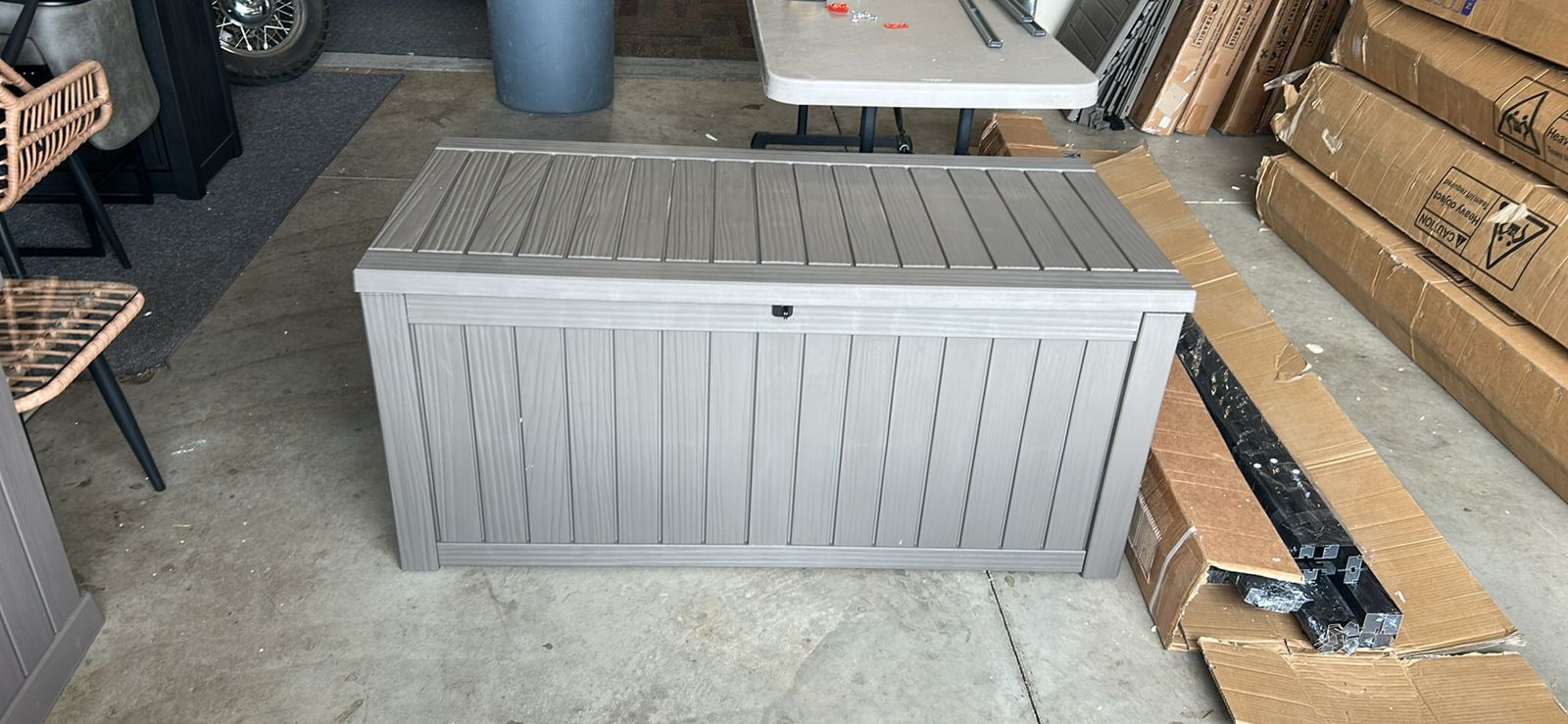 Outdoor Storage Deck Box Plastic Patio Container w/ Lid