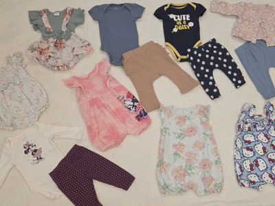 Baby Girl Clothes Lot, Mixed Brands, 87 Pieces bundle.