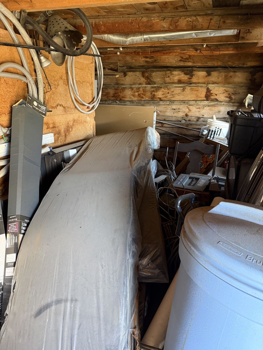 Entire Cabin Filled With Contracting Supplies