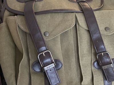 Lodis canvas and leather backpack