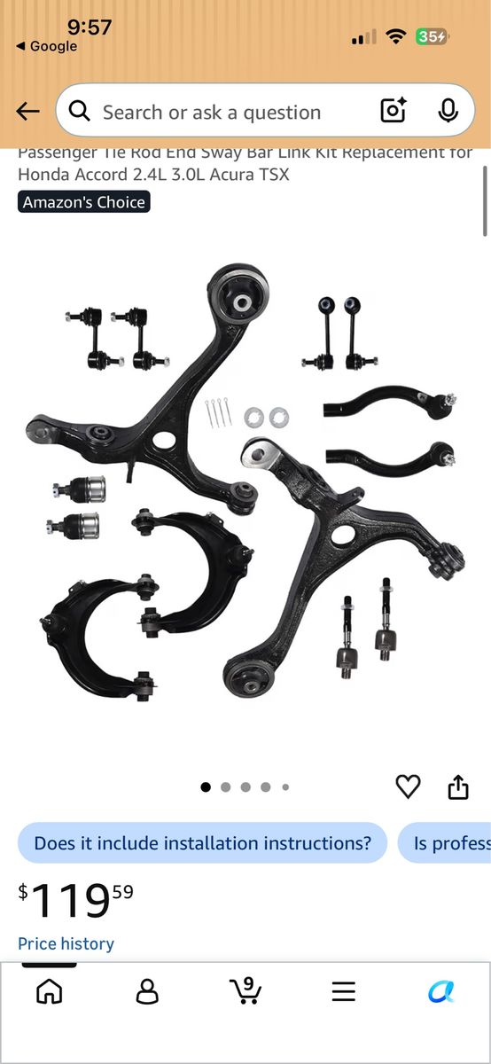 Honda Accord / Acura TSX 14-Piece Front Suspension Steering Kit