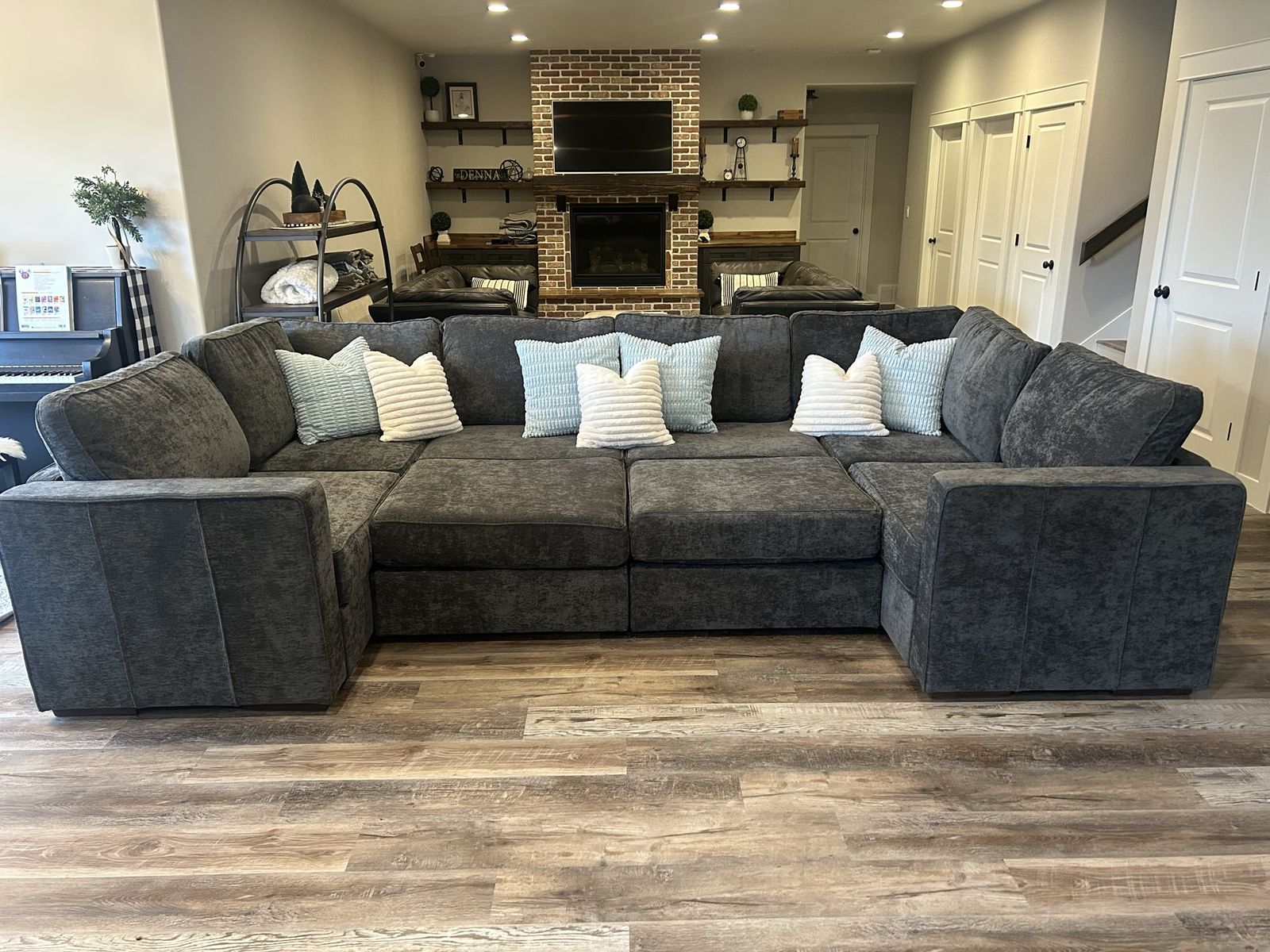 LoveSac HUGE Theater Sectional in Charcoal Grey
