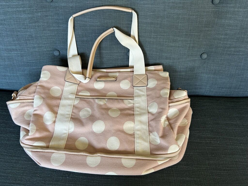 Poppy & Peonies Voyager Bag, Pink Dot