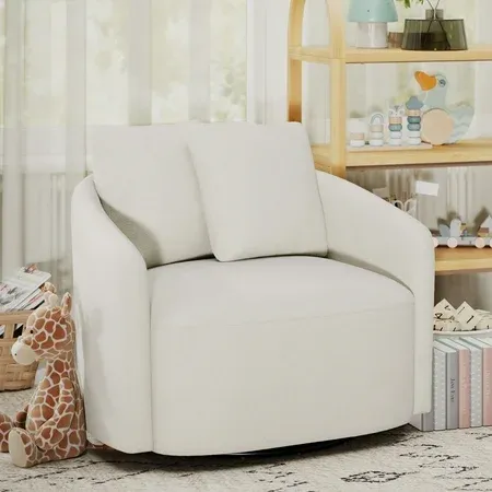 NEW Beautiful Drew Kids Accent Chair by Drew Barrymore, Cream Bouclé Fabric