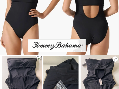 New Tommy Bahama Palm Modern Strapless swimsuit size 16