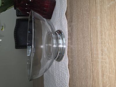 Crystal and Sterling silver 10" inch Bowl