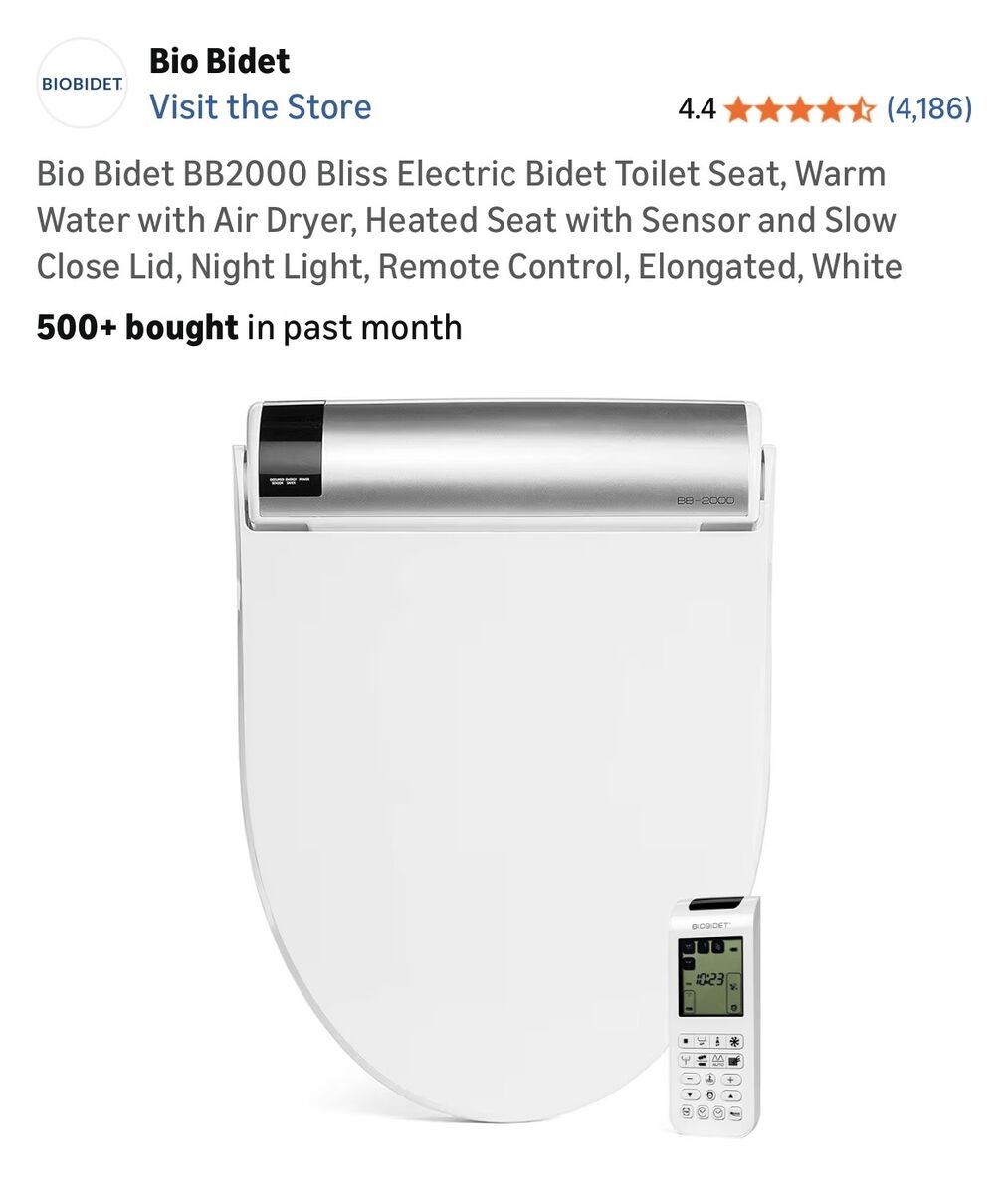 White Bio Bidet Toilet system