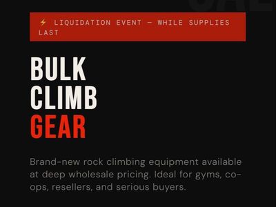 Rock Climbing Business Liquidation Sale!