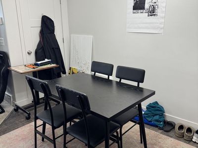 Black Modern Dining Table with 4 Matching Chairs