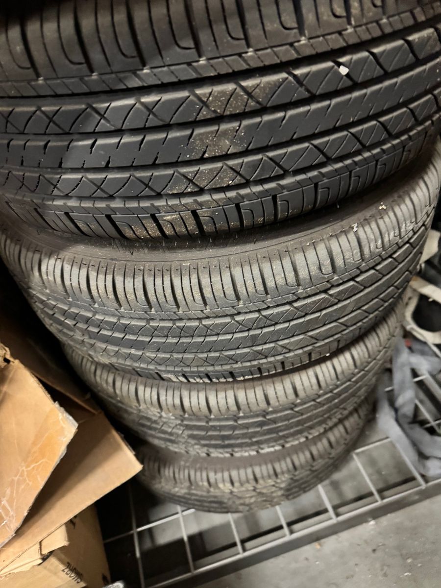 Wheels and tires from a Toyota Yaris