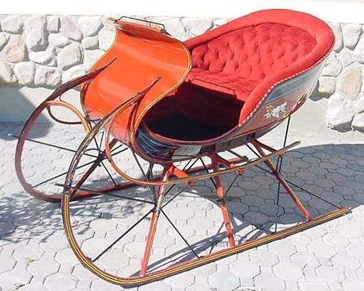 Turn-of-Century Albany Sleigh – Hand Painted Doves – Wedding / Christmas Display