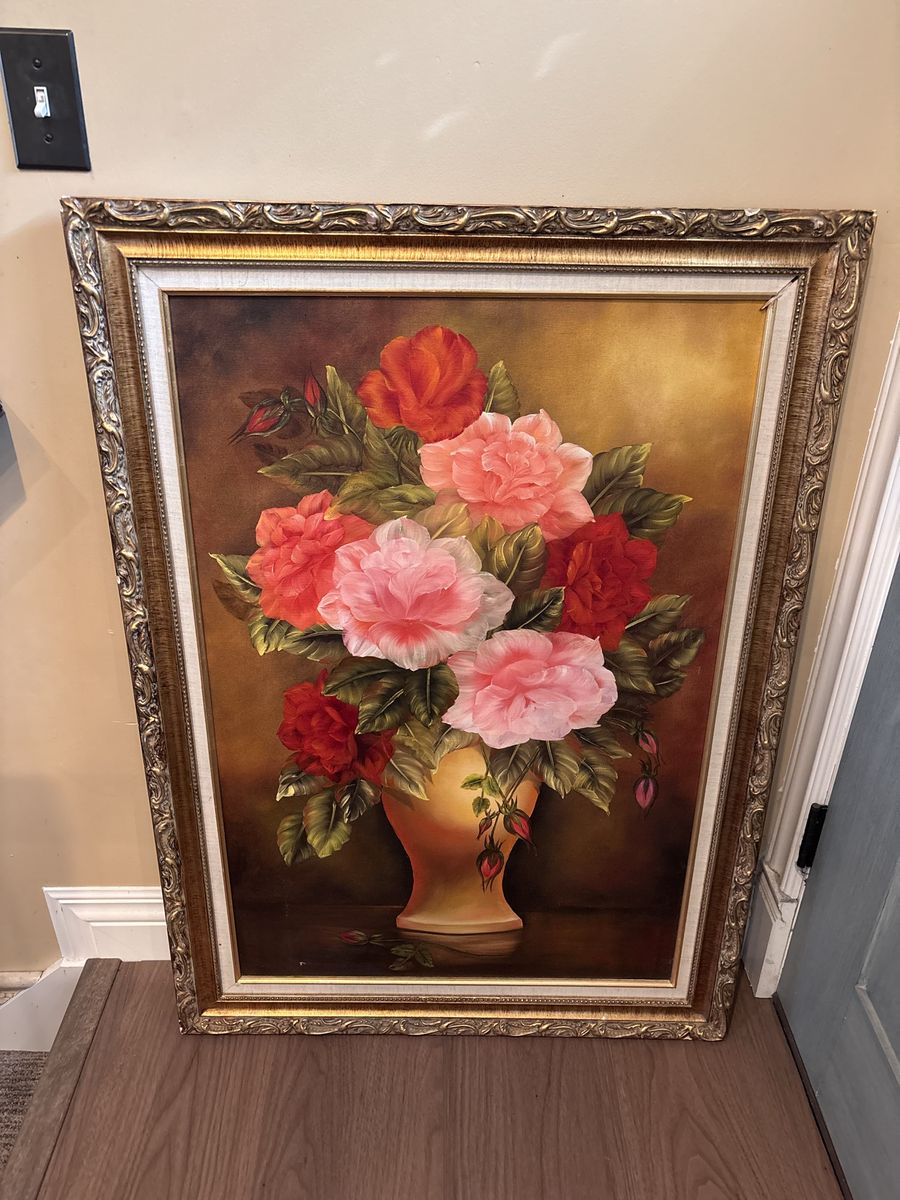 Mid Century Floral Painting