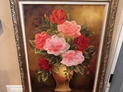 Mid Century Floral Painting