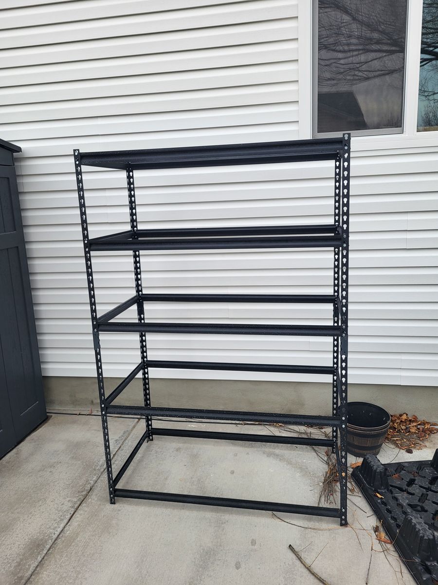 Heavy Duty 5-Tier Black Metal Shelving Unit - Garage Storage Rack