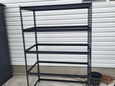 Heavy Duty 5-Tier Black Metal Shelving Unit - Garage Storage Rack