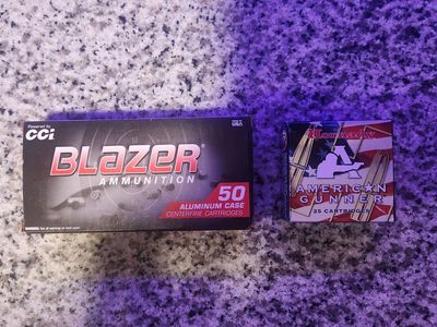 9mm hollow point box and 380 box