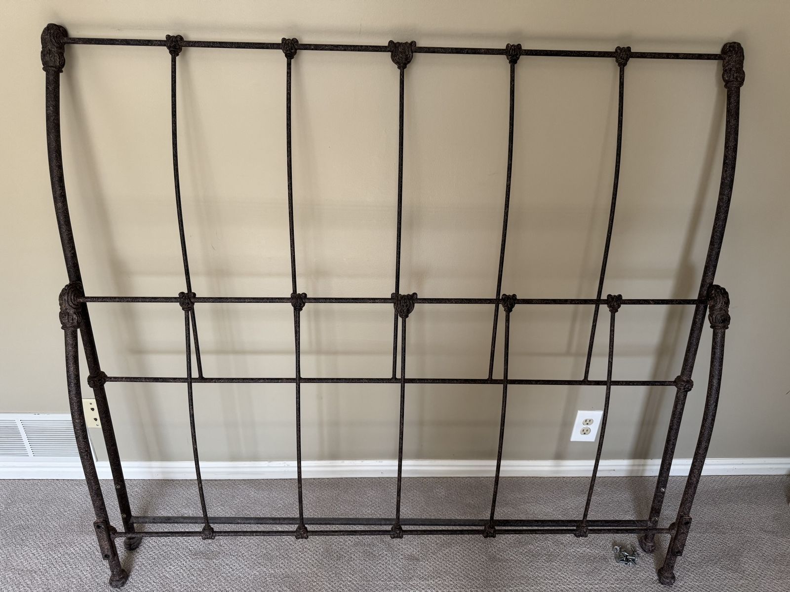 Queen size wrought Iron head and foot board and frame