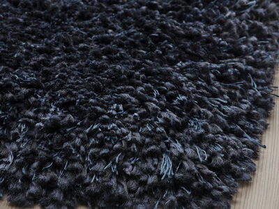 Dark Blue Area Rug – High Pile / Shag – Living Room or Bedroom