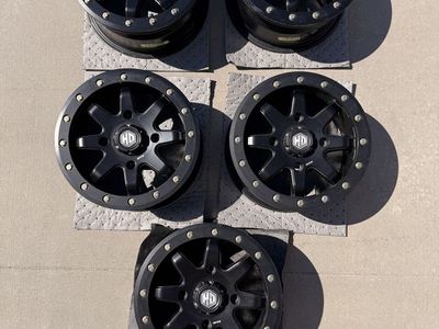 5- STI - 14HB928 - HD9 Beadlock Wheel, 14x7 - 4/137 Bolt Pattern - 6+1 Offset - Matte Black