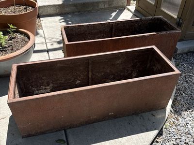 Metal flower boxes