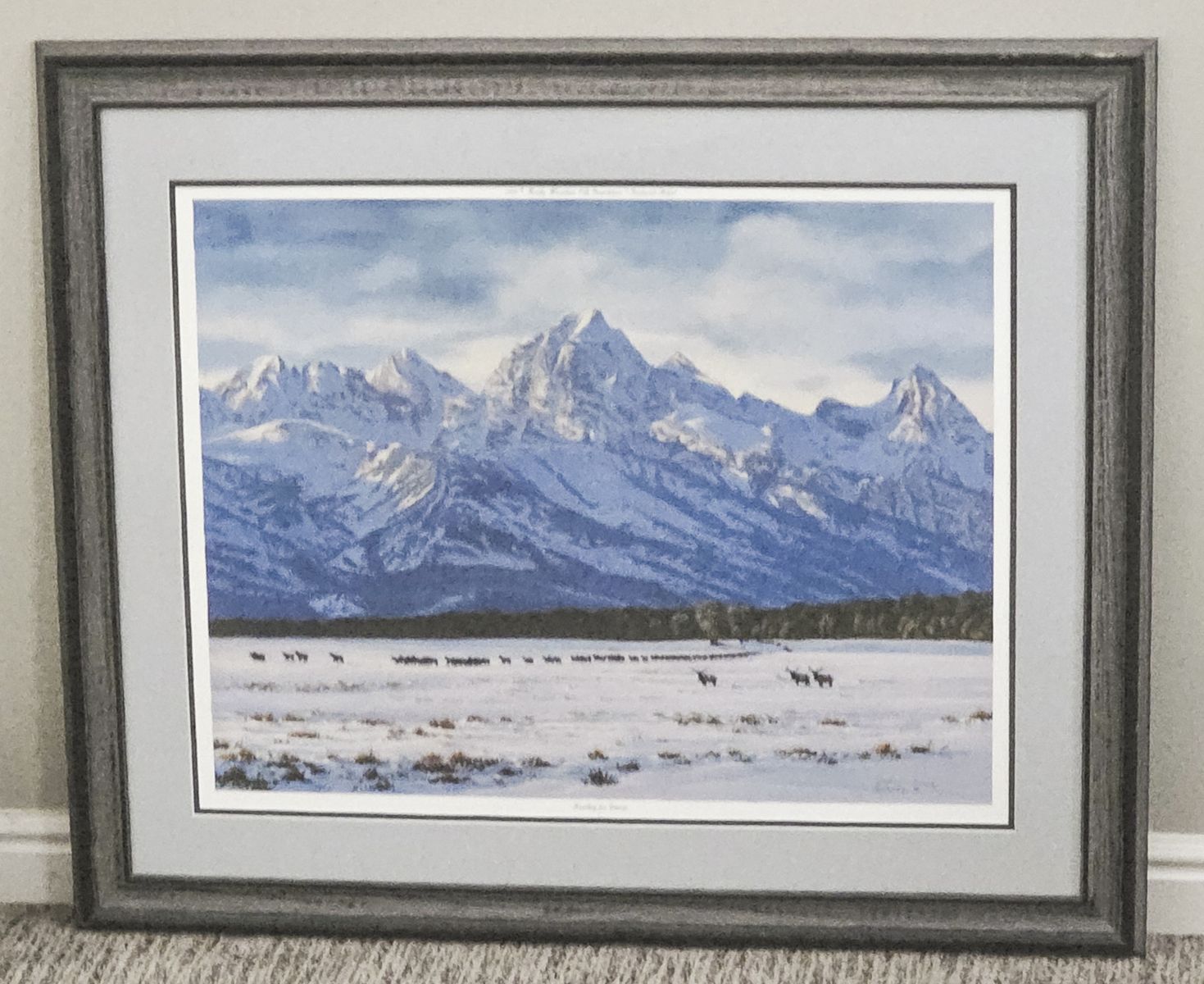Reid Christie “Heading for Dinner” Framed Elk Print