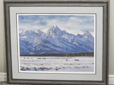 Reid Christie “Heading for Dinner” Framed Elk Print