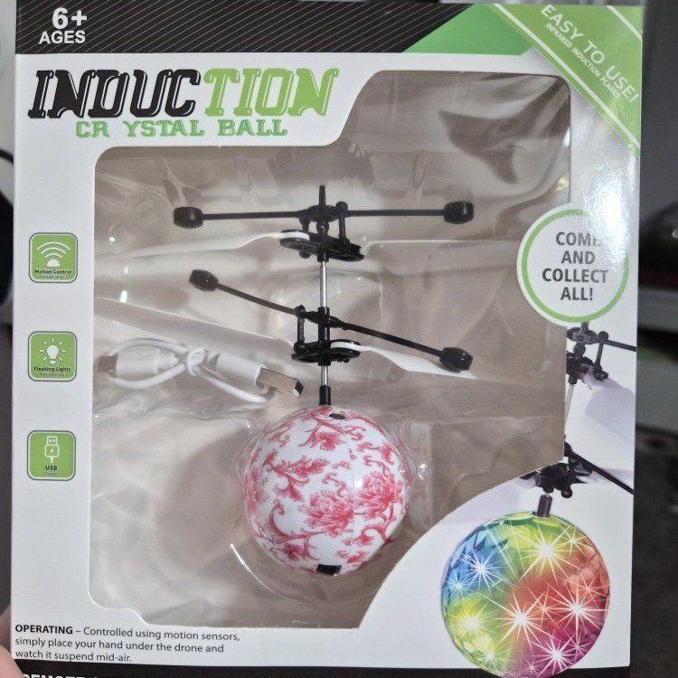 New Induction Crystal Ball Flying Toy Drone - Motion Sensor, Flashing Lights, rechargeable