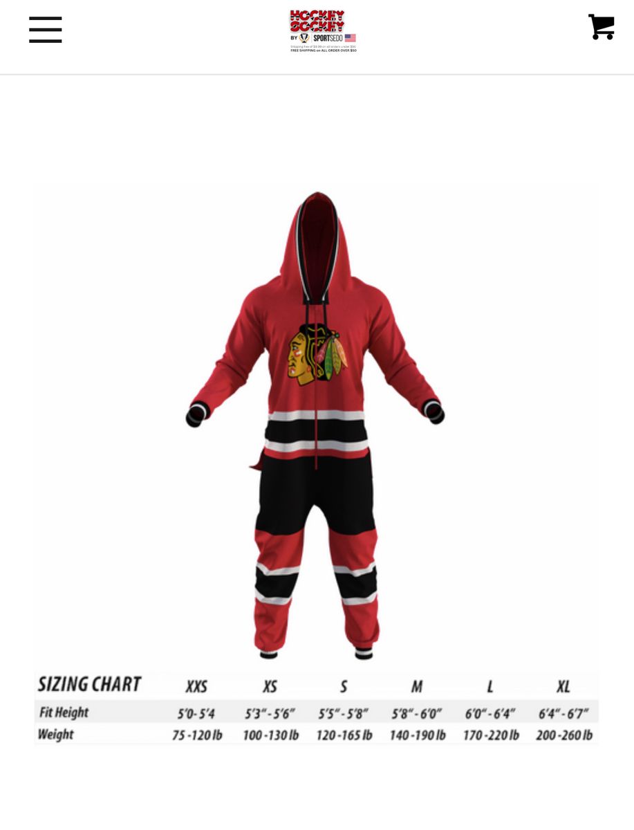 Hockey Sockey Chicago Blackhawks Onesie Medium