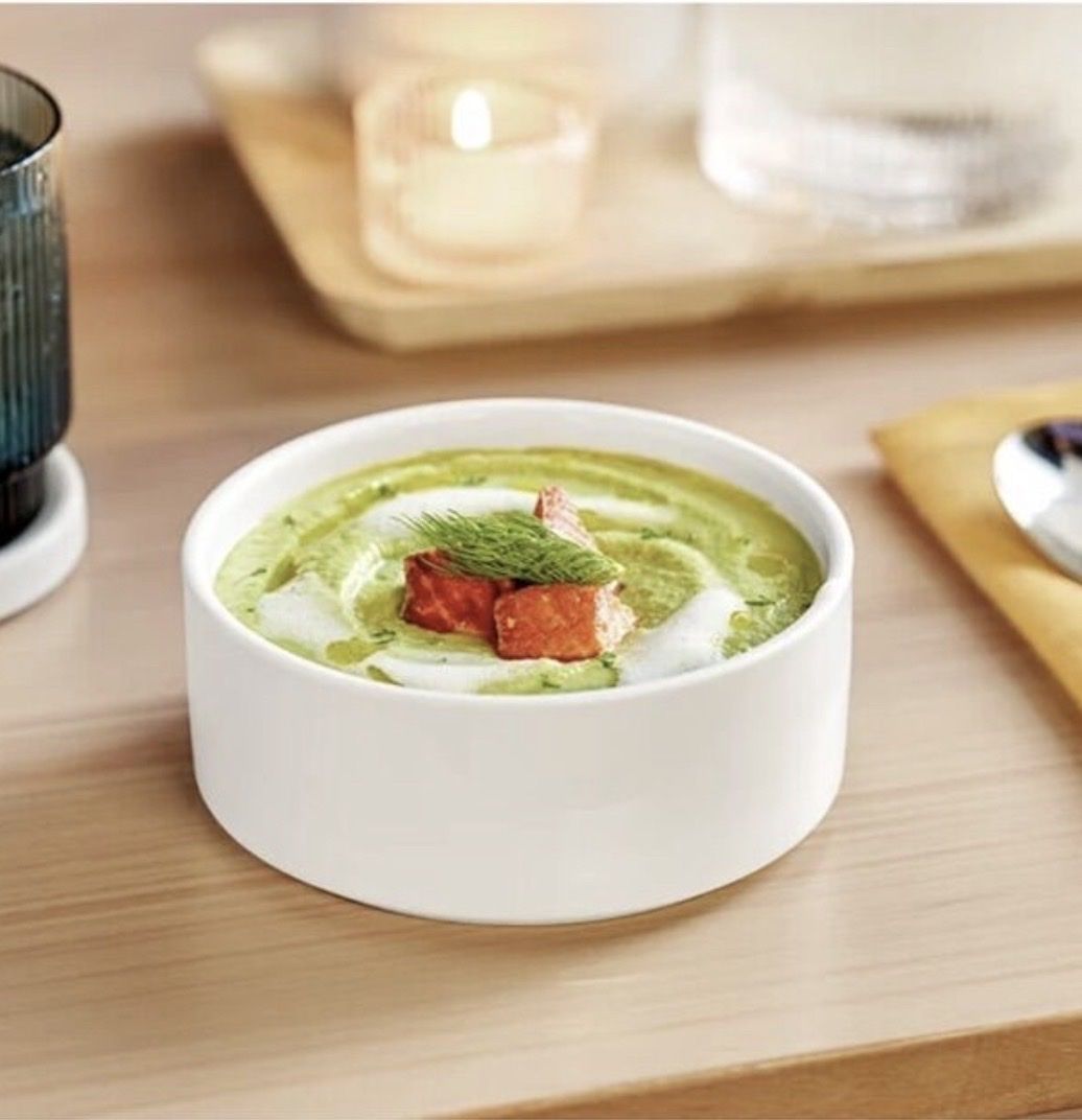 Bright White Raised Rim Porcelain Bowl 12 Pcs