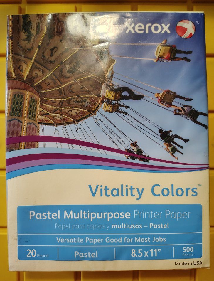 Xerox Vitality Colors Pastel Multipurpose Printer Paper 8.5 x 11 20 lb 500 Sheets X2