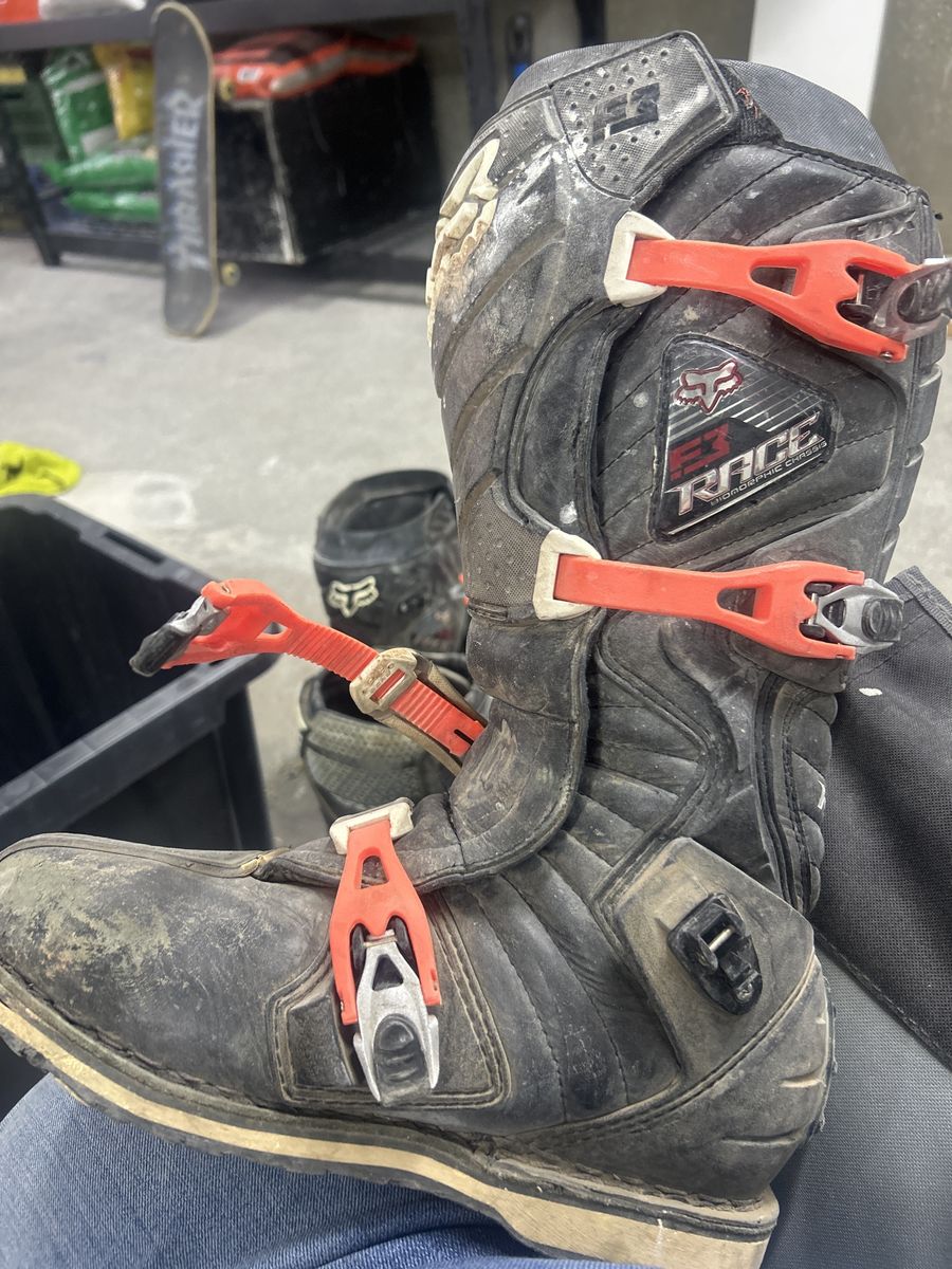 Fox Racing F3 Race Motocross Boots - Used Condition, Black/Orange, Men's