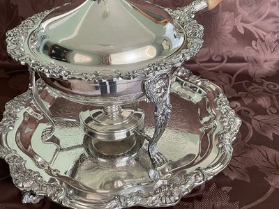Silver Chafing Dish and Tray