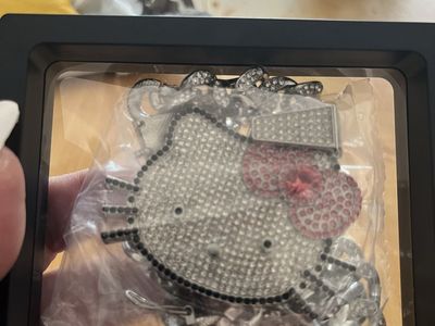Iced out Hello Kitty Character Pendant Necklace with Chain and matching bracelet