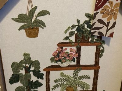 New 16x20 Home Textile Embroidery wall Art Plants