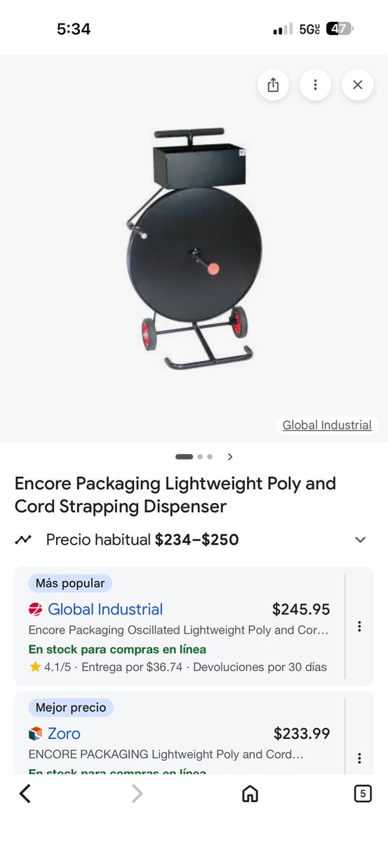 Encore packaging light weight poly and cord strapping Dispenser