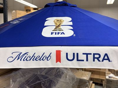 Michelob Ultra FIFA World Cup Patio Umbrella - Blue/White, Promotional Bar Decor