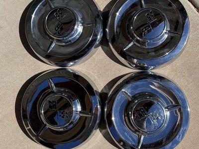 Vintage Chevrolet Corvette Rally Wheel Center Caps & Tire Set of 4