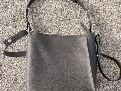 ALLSAINTS genuine leather Crossbody Bag - Adjustable Strap, Silver Hardware