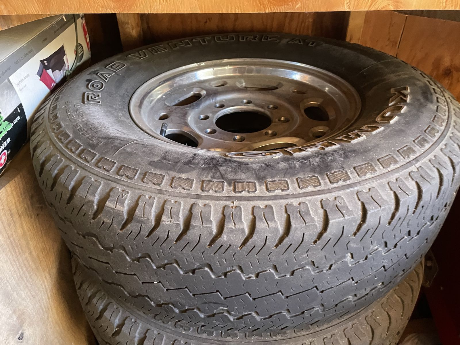 16” GMC/Chevrolet stock aluminum wheels and tires