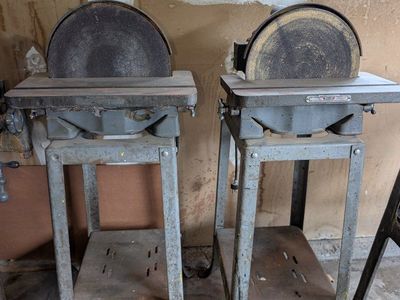 Vintage Delta Milwaukee 12" Disc Sander with Stand and Motor