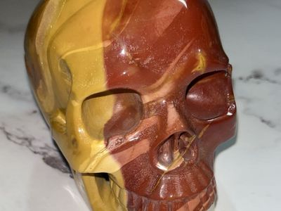 NEW Crystal 5" SKULL MOOKAITE Jasper Flashy Stone Home Decor Decoration Figurine Statue Collectible