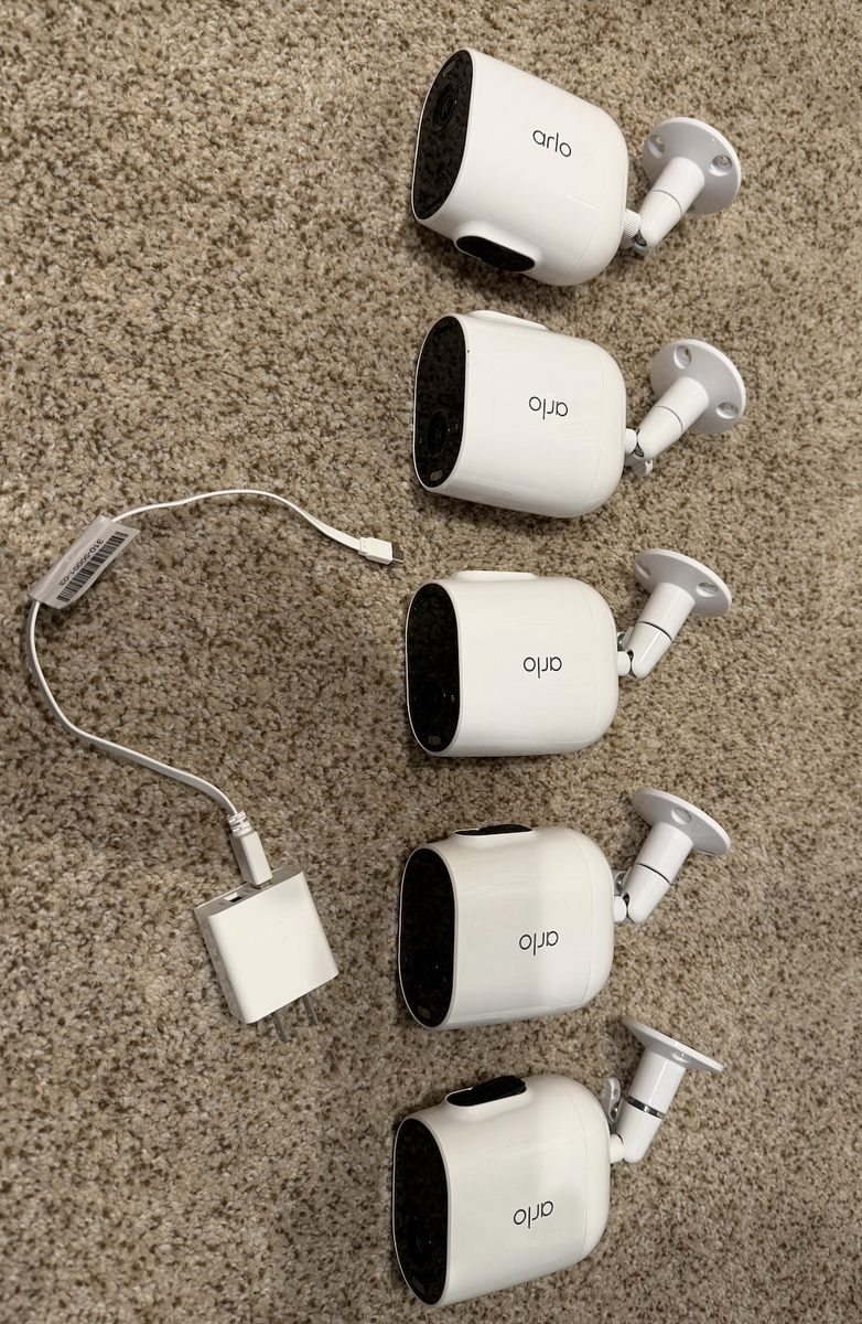 QTY 5 Arlo Essential Spotlight Camera (2nd Gen) VMC2330 1080p Wireless WiFi Security Cameras