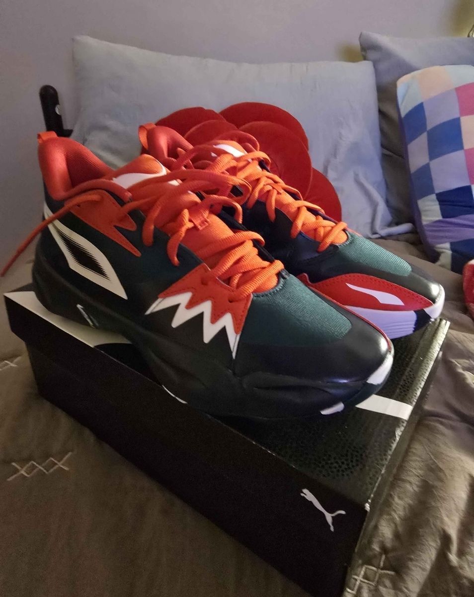 Puma x Cheetos Scoot Zeros Basketball Shoes - Black, Orange, White - Size 9.5