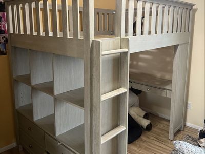 Full Size Loft Bed with Desk