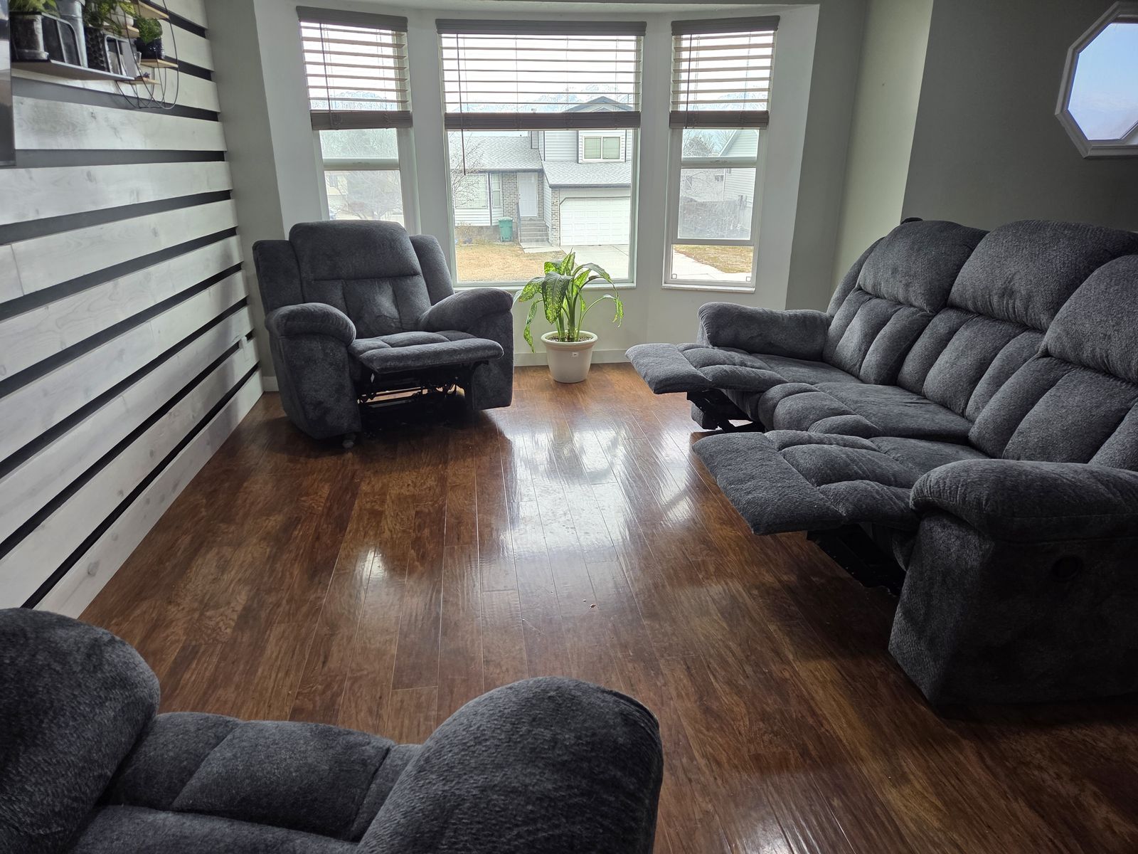 Reclining sofa & 2 reclining rockers