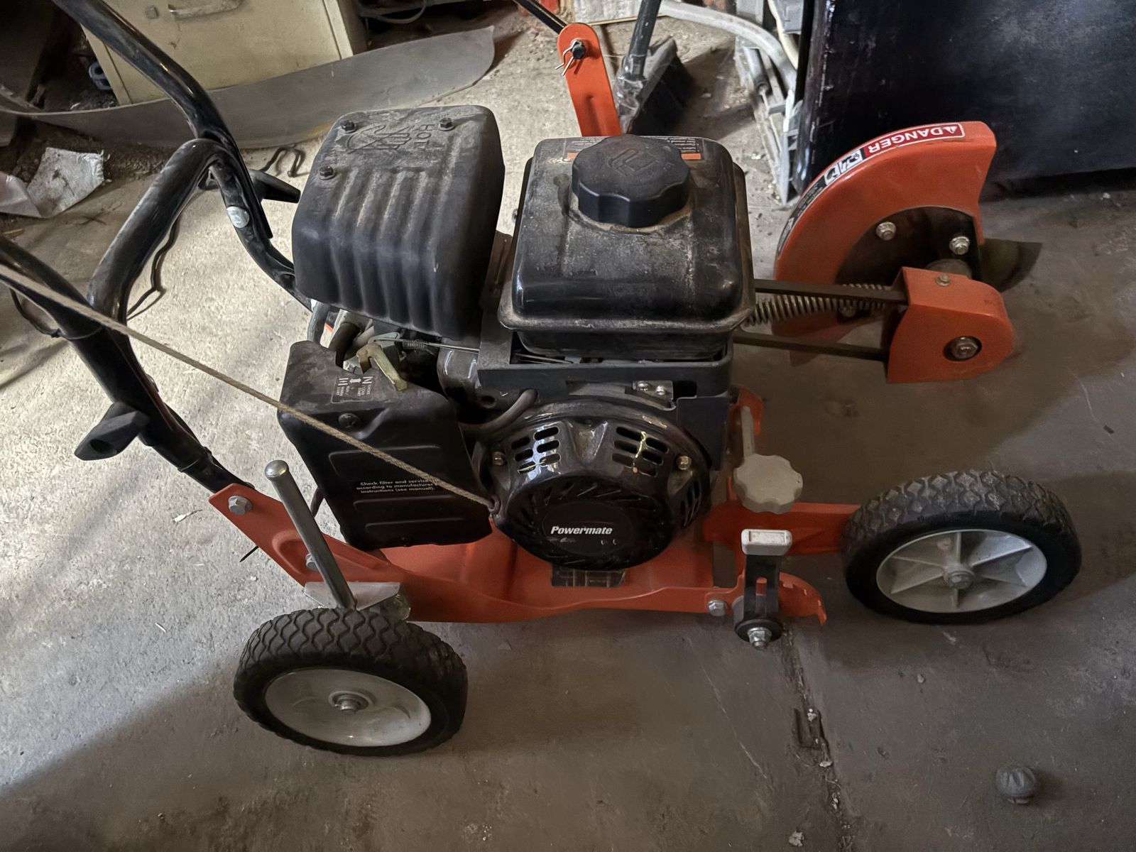 Powermate PWLE0799 79cc Gas Lawn Edger - Adjustable Wheels, 9-inch Tri-Blade
